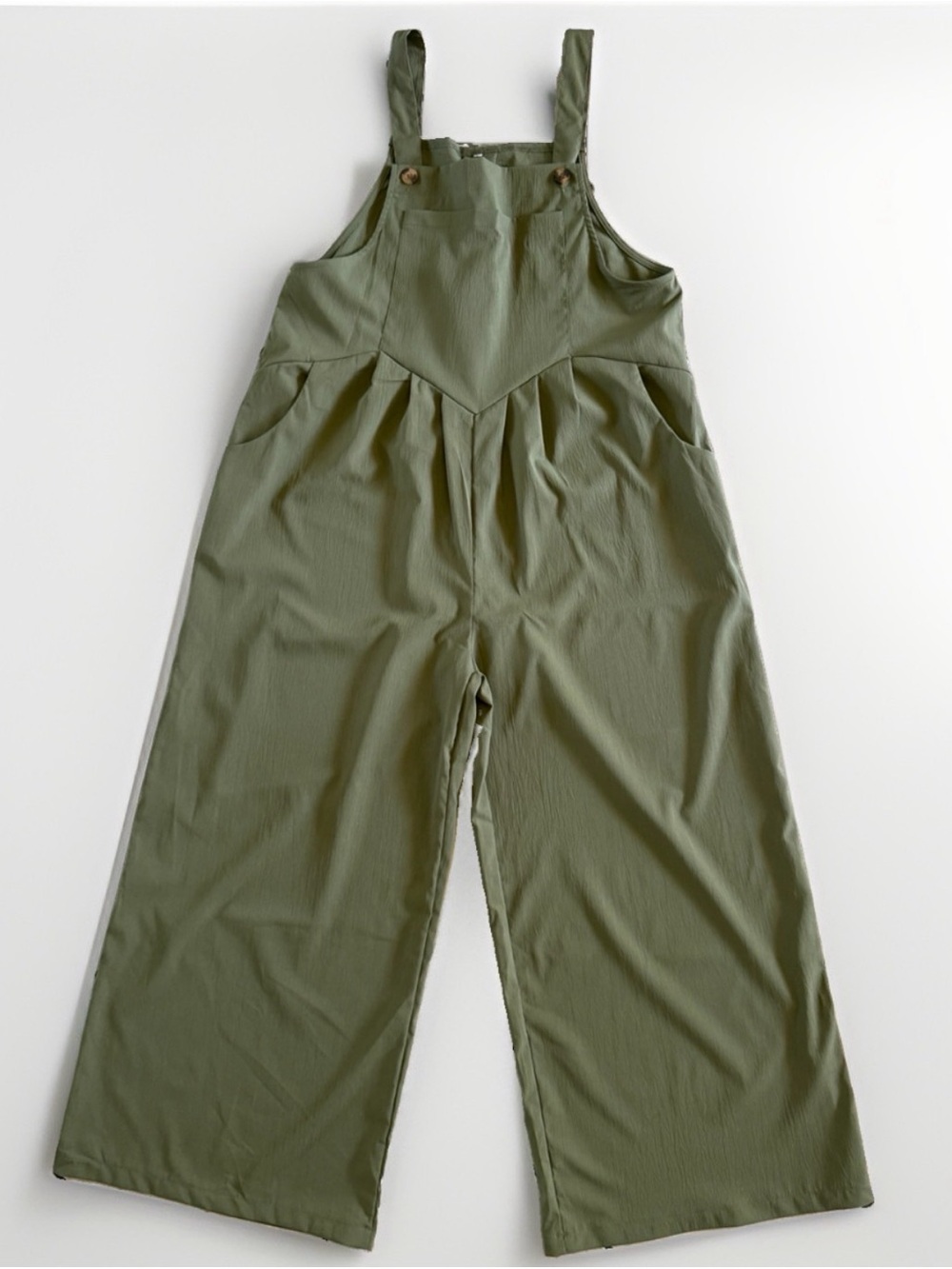 Olive Green Cotton Wide Leg Overall Jumpsuit 2XL